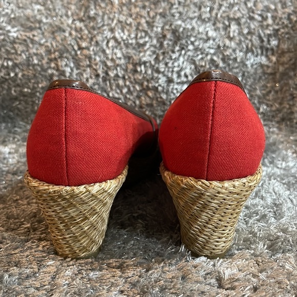 NWOT- Merona Wenda Peep toe Wicker Style Wedges Heels - Picture 5 of 11